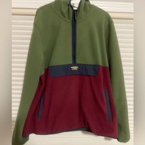 L.L. Bean Olive Green Fleece Pullover